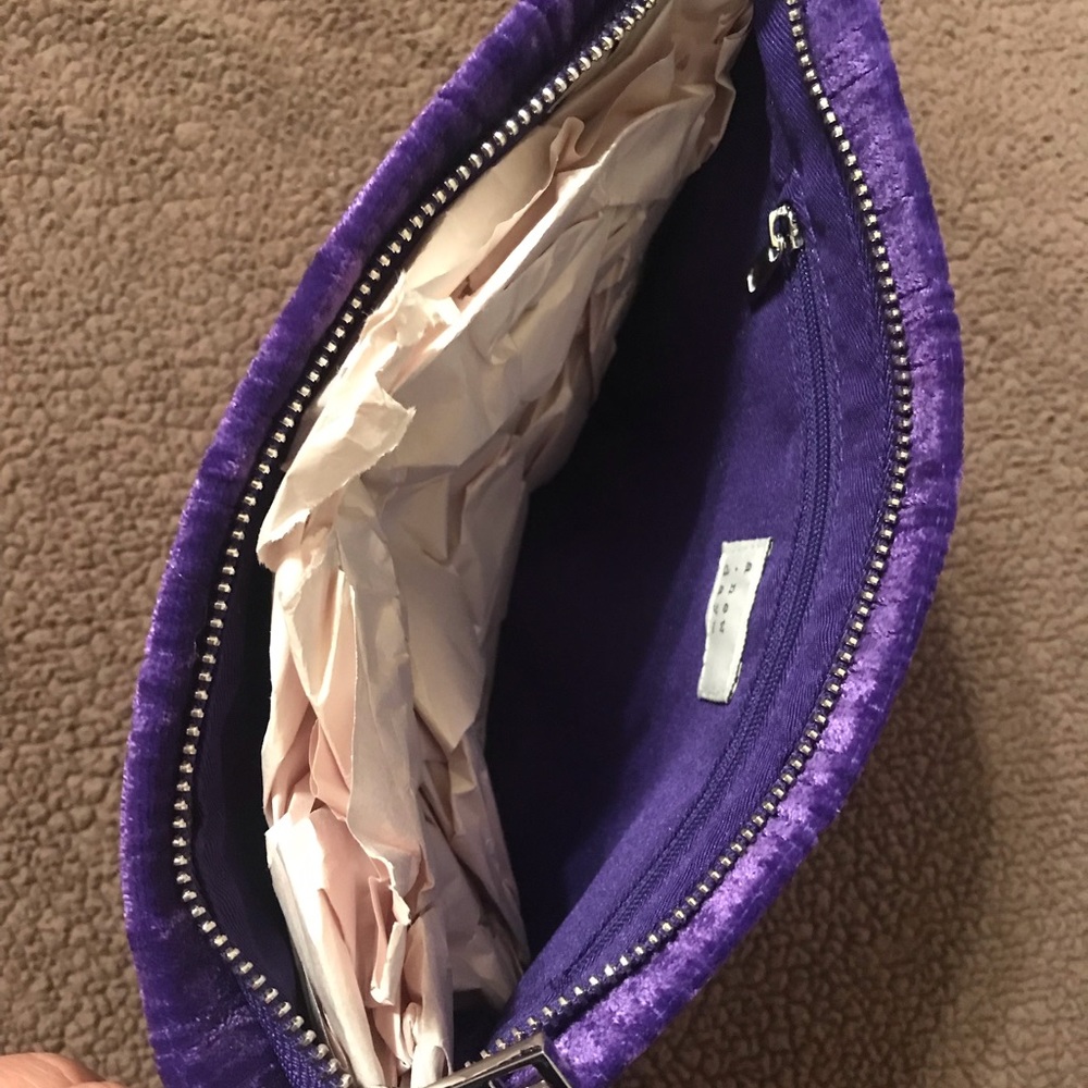 crossbody strap suede purple purse